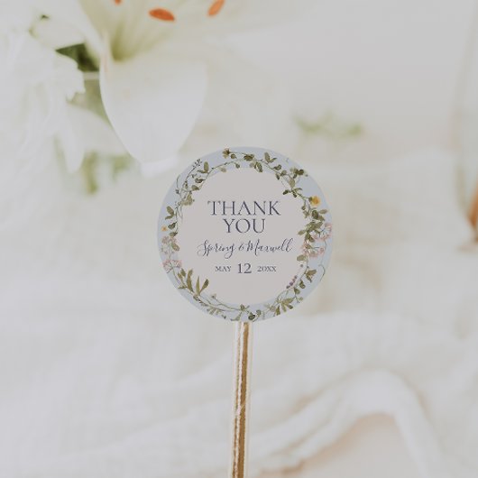 FrühlingsWildblume | Blue Vielen Dank für Ihr Inte Runder Aufkleber