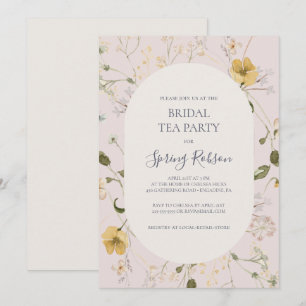 FrühlingsWildblume Blush Bridal Tee Party Einladung