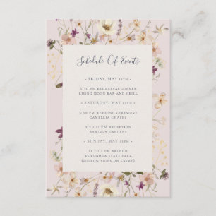 FrühlingsWildblume   Blush Schedule of Events Card Begleitkarte