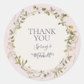 FrühlingsWildblume | Blush Vielen Dank für den Sti Runder Aufkleber (Vorderseite)