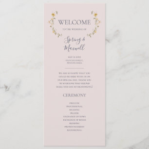 FrühlingsWildblume   Blush Wedding Program Programm