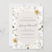 FrühlingsWildblume | Dusche für weiße Paare Einladung (Vorderseite)