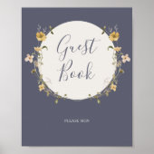 FrühlingsWildblume | Dusty Lila Guest Book Sign Poster (Vorne)