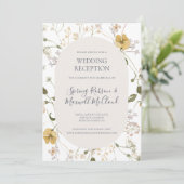 FrühlingsWildblume | Empfang von White Wedding Einladung (Stehend Vorderseite)