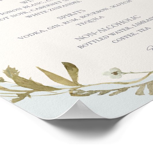 FrühlingsWildblume | Light Blue Wedding Drinks Men Poster (Ecke)