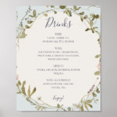 FrühlingsWildblume | Light Blue Wedding Drinks Men Poster (Vorne)