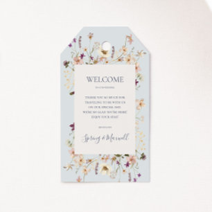 FrühlingsWildblume Light Blue Wedding Welcome Geschenkanhänger