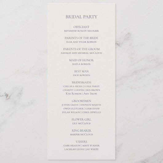 FrühlingsWildblume | Lila Hochzeit Programm (Rückseite)