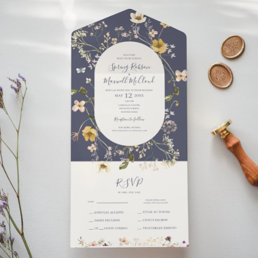 FrühlingsWildblume | Lila Siegel und Senden All In One Einladung