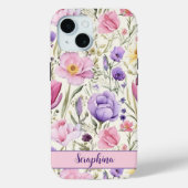 FrühlingsWildblume Pastell Rosa Lila Individuelle Case-Mate iPhone Hülle (Rückseite)