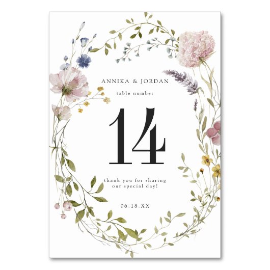 FrühlingsWildblume | TISCHNUMMER (Rückseite)