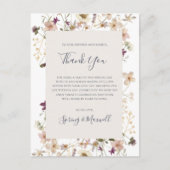 FrühlingsWildblume | Weiße Dankeschön Empfang Card Postkarte (Vorderseite)