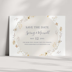 FrühlingsWildblume Weißer Horizontaler Save the Date