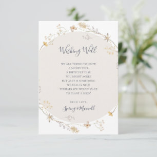 FrühlingsWildblume   Weißes Hochzeitswünschen Begleitkarte