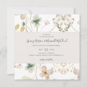 FrühlingsWildblume | White Square Wedding Einladung (Vorderseite)