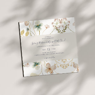 FrühlingsWildblume   White Square Wedding Einladung