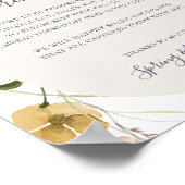 FrühlingsWildblume | White Unplugony Zeremony Sign Poster (Ecke)