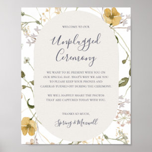 FrühlingsWildblume   White Unplugony Zeremony Sign Poster