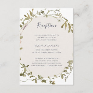 FrühlingsWildblume   White Wedding Reception Card Begleitkarte
