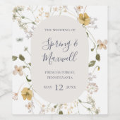 FrühlingsWildblume | White Wedding Wine Label Weinetikett (Einzelnes Label)