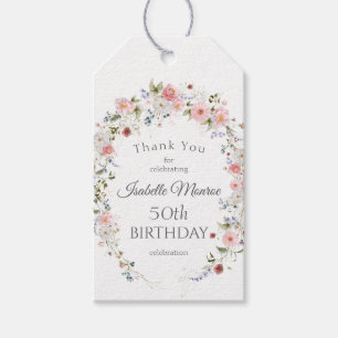 Frühlingswildblumen 50. Geburtstag Danke Geschenkanhänger