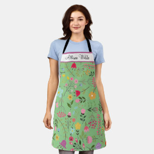 Frühlingswildblumen Blumen auf Salbei Personalized Schürze