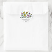 Frühlingswildblumen-Blumen-Rücksende-Adressetikett Runder Aufkleber (Tasche)