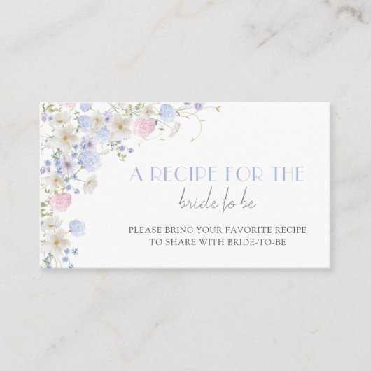 FrühlingsWildblumen Brautparty gemeinsam Rezept Begleitkarte (Vorderseite)