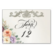 Frühlingswildblumen - Elfenbein Tischnummer (Rückseite)