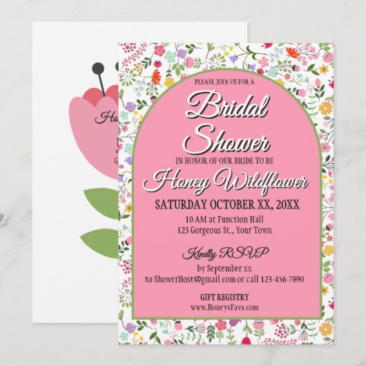 Frühlingswildblumen Florale Hochzeitsdusche (Vorne/Hinten)