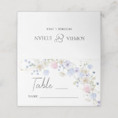 Frühlingswildblumen Hochzeit Tischnummer Platzkarte (Außenseite Aufgefaltet)