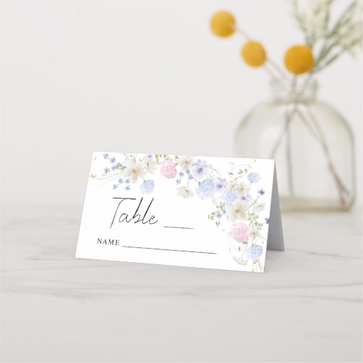 Frühlingswildblumen Hochzeit Tischnummer Platzkarte (Vorderseite)