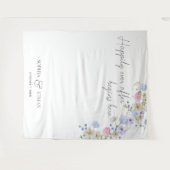 Frühlingswildblumen Lila Rosa Hochzeit Wandteppich (Vorderseite (Horizontal))