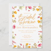FrühlingsWildblumen Modernes Brautparty Einladung (Vorderseite)