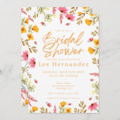 FrühlingsWildblumen Modernes Brautparty Einladung (Vorne/Hinten)