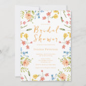 FrühlingsWildblumen Modernes Brautparty Einladung (Vorderseite)