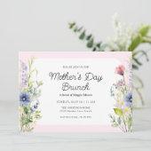Frühlingswildblumen Muttertagsbrunch Einladung (Stehend Vorderseite)