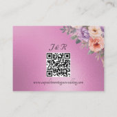 Frühlingswildblumen, QR-Code - Rosa Begleitkarte (Rückseite)