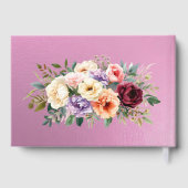 Frühlingswildblumen - Rosa Pink Gästebuch (Rückseite)