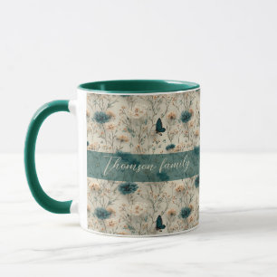 Frühlingswildblumen & Schmetterling für die Famili Tasse