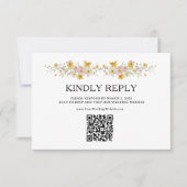 Frühlingswildblumen | Wasserfarbe QR-Code RSVP Karte (Vorderseite)