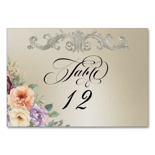 Frühlingswildblumen - Weizen Tischnummer (Vorderseite)