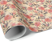 Frühlingswilde Rose: Aquarellmuster. Geschenkpapier (Rolleneckpunkt)