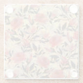 Frühlingswilde Rose: Aquarellmuster. Glasuntersetzer (Rückseite)