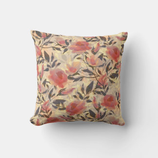 Frühlingswilde Rose: Aquarellmuster. Kissen