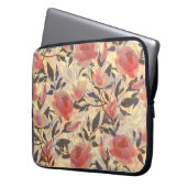 Frühlingswilde Rose: Aquarellmuster. Laptopschutzhülle (Vorderseite Links)