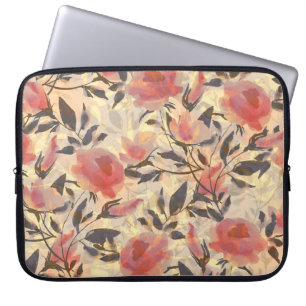 Frühlingswilde Rose: Aquarellmuster. Laptopschutzhülle