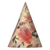 Frühlingswilde Rose: Aquarellmuster. Partyhütchen (Links)