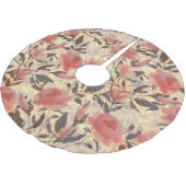 Frühlingswilde Rose: Aquarellmuster. Polyester Weihnachtsbaumdecke (Schrägansicht)