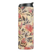 Frühlingswilde Rose: Aquarellmuster. Thermosbecher (Nach links gedreht)